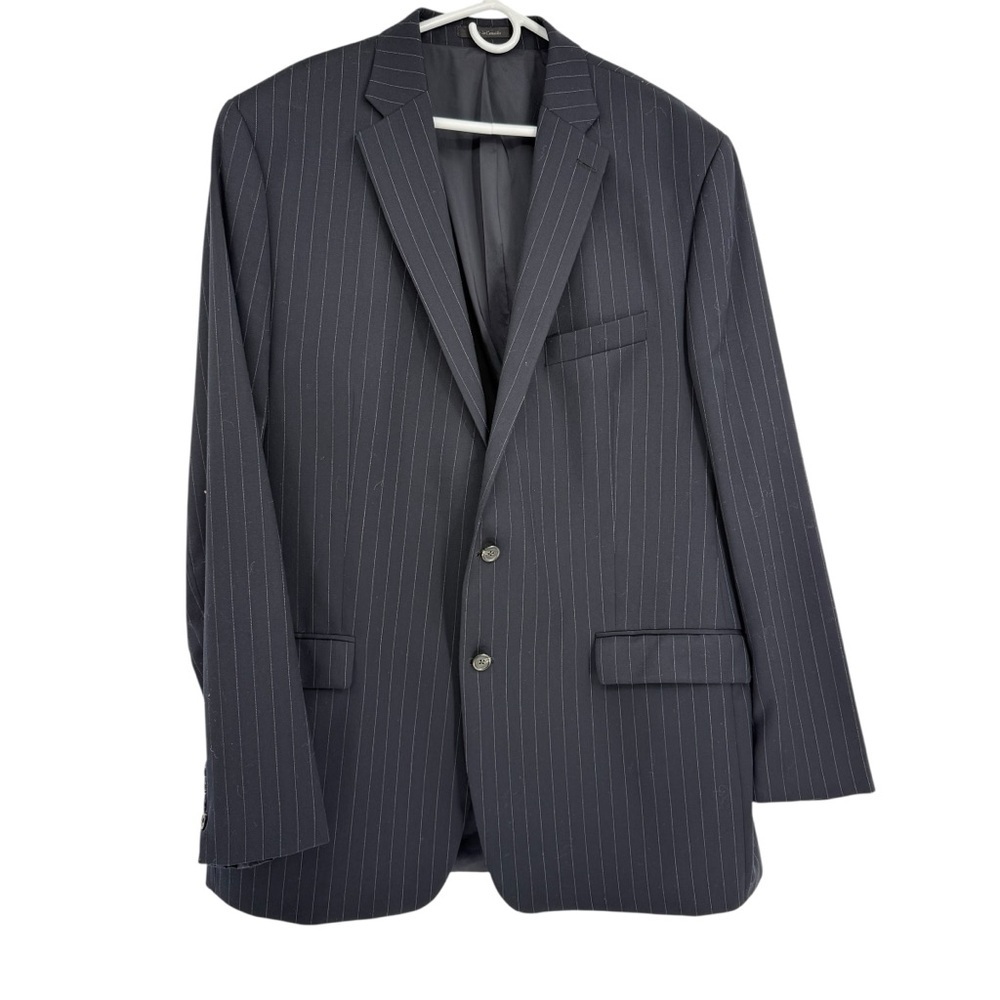 Lauren Ralph Lauren Sport Coat Men Size 48XL Wool Jacket 2 Button black stripe